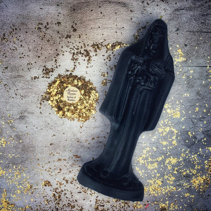Beeswax Santa Muerte Spell Candle - Sacred Folk Saint Devotion & Protection Magic