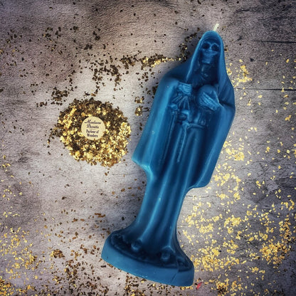 Beeswax Santa Muerte Spell Candle - Sacred Folk Saint Devotion & Protection Magic
