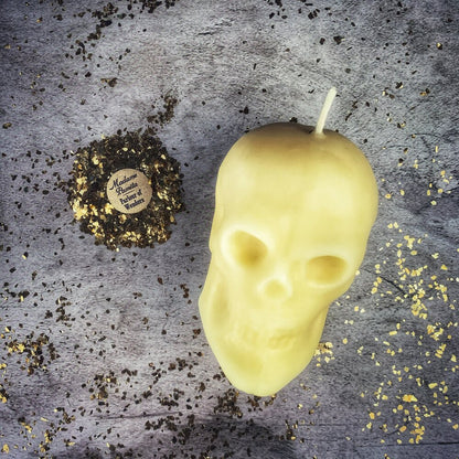 Beeswax Large Skull Spell Candle - Mind Influence & Ancestral Wisdom Magic