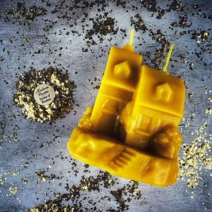 Beeswax Happy House Spell Candle - Home Protection, Harmony & Blessings Magic