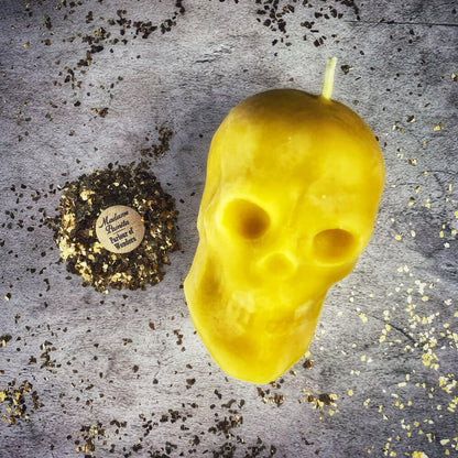 Beeswax Large Skull Spell Candle - Mind Influence & Ancestral Wisdom Magic