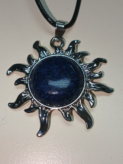 Sodalite Sun Pendant Necklace