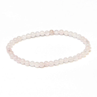 Rose Quartz Round Bead Bracelet 4mm - Nurturing Love