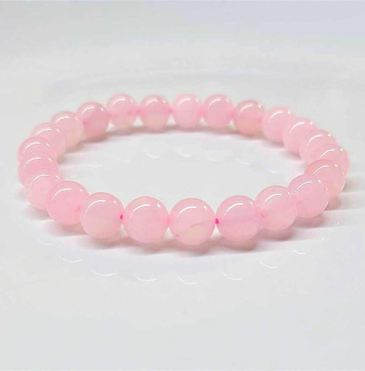 Rose Quartz Round Bead Bracelet - Nurturing Love