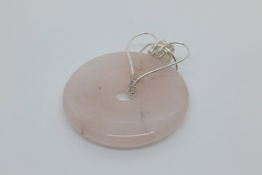 Rose Quartz Donut with Heart Shape