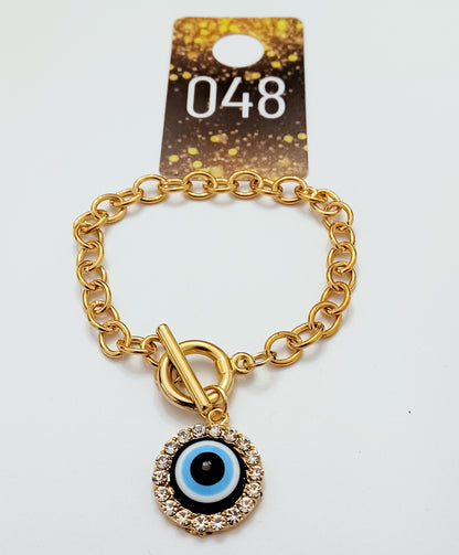Evil Eye With Gold Chain Bracelet