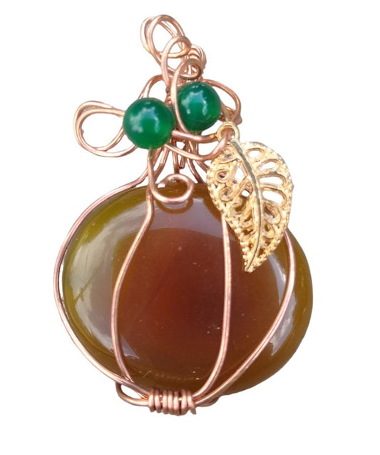 Amber Stone Pumpkin Shaped Pendants