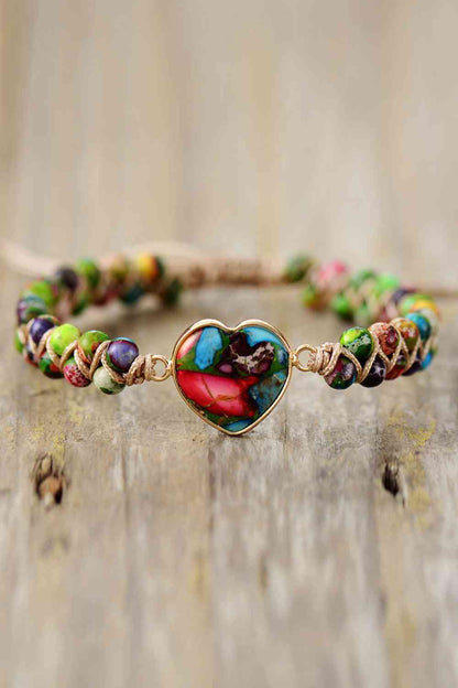 Handmade Heart Shape Natural Stone Bracelet