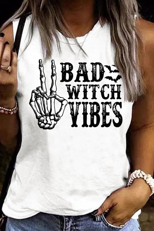 BAD WITCH VIBES Round Neck Tnk