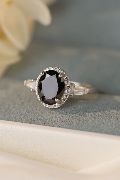 Agate 925 Sterling Silver Agate Halo Ring