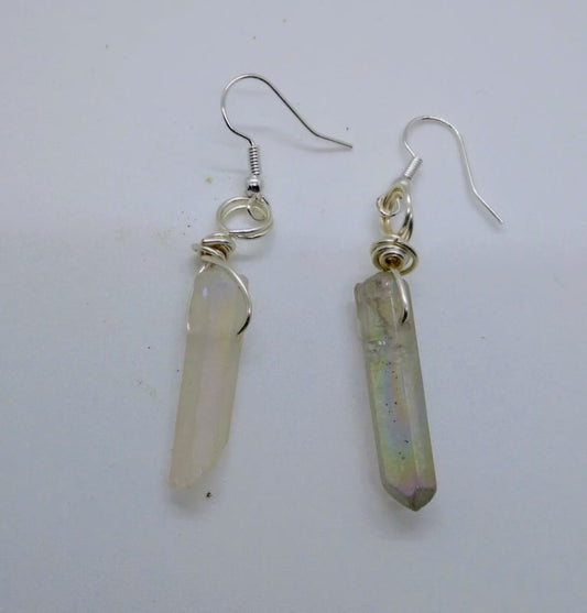 Dyed Crystal Quartz Earrings