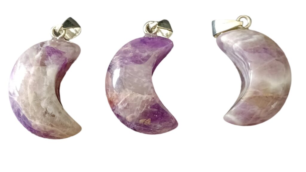 Amethyst Moon Pendant Necklace