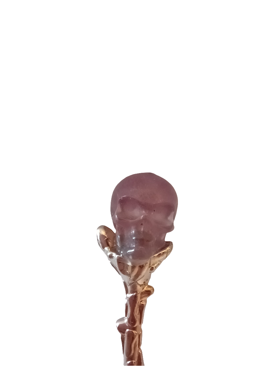 Spoon with Crystal Skull Top - Silver - Image 2